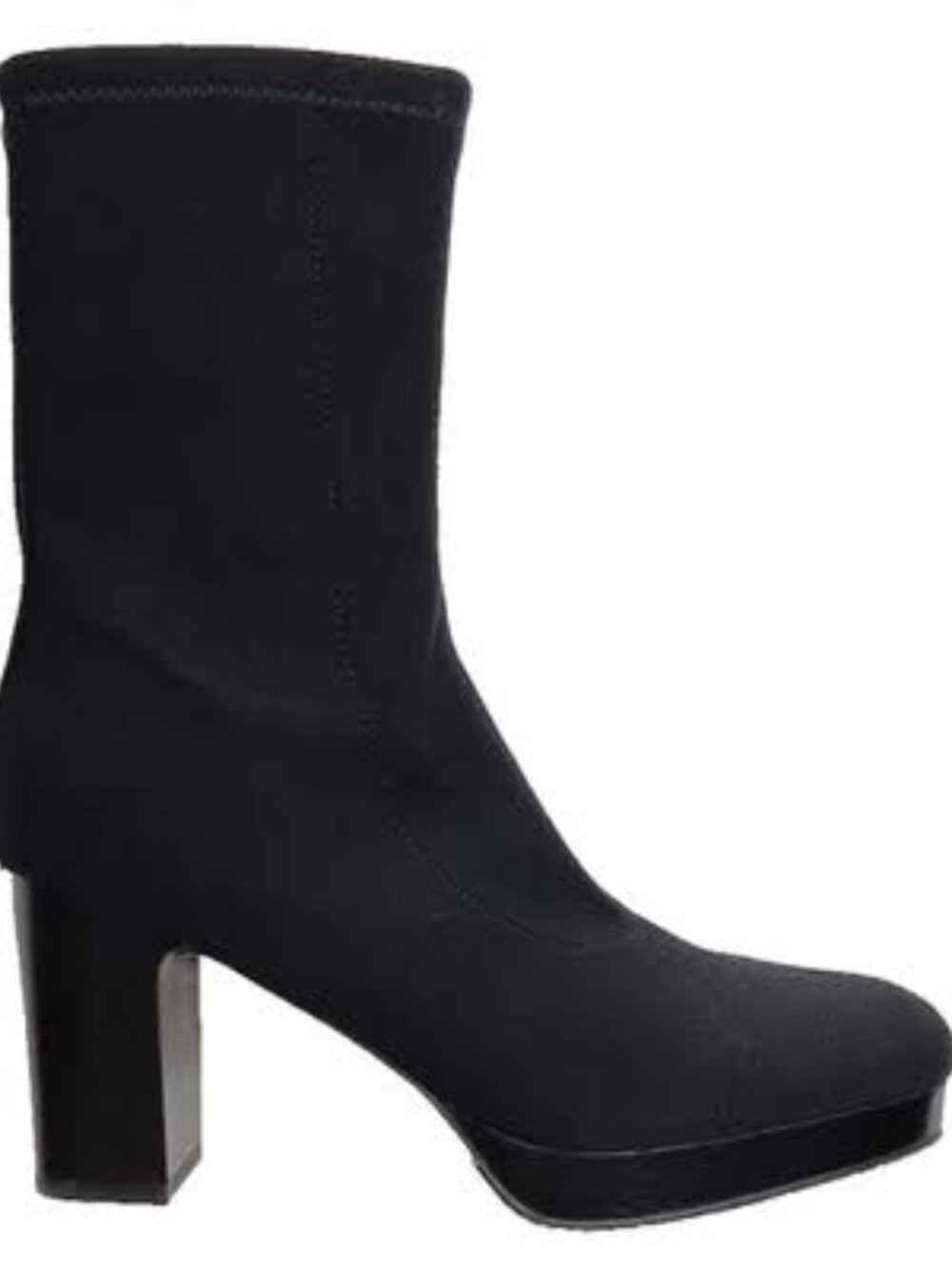 Donald Pliner  Zari Black Platform Heel Elastic Mid Boot Women Size 9  NEW